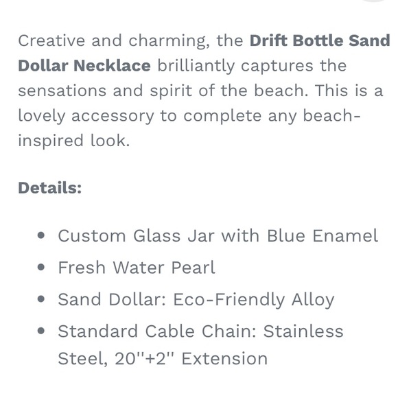 LAST! NWT 🏝 SILVER-TONE SAND DOLLAR STAR-SHAPED DRIFT BOTTLE PENDANT NECKLACE - Picture 3 of 3